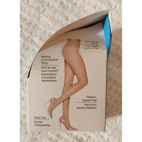 Leggs Sheer Energy Size Q+ Suntan Control Top Cool Comfort Medium Leg Support - Picture 3 of 5